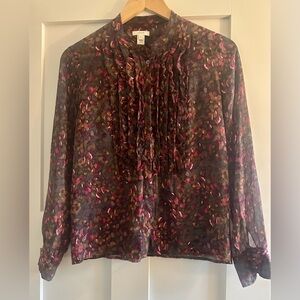 JCrew floral silk women’s blouse
